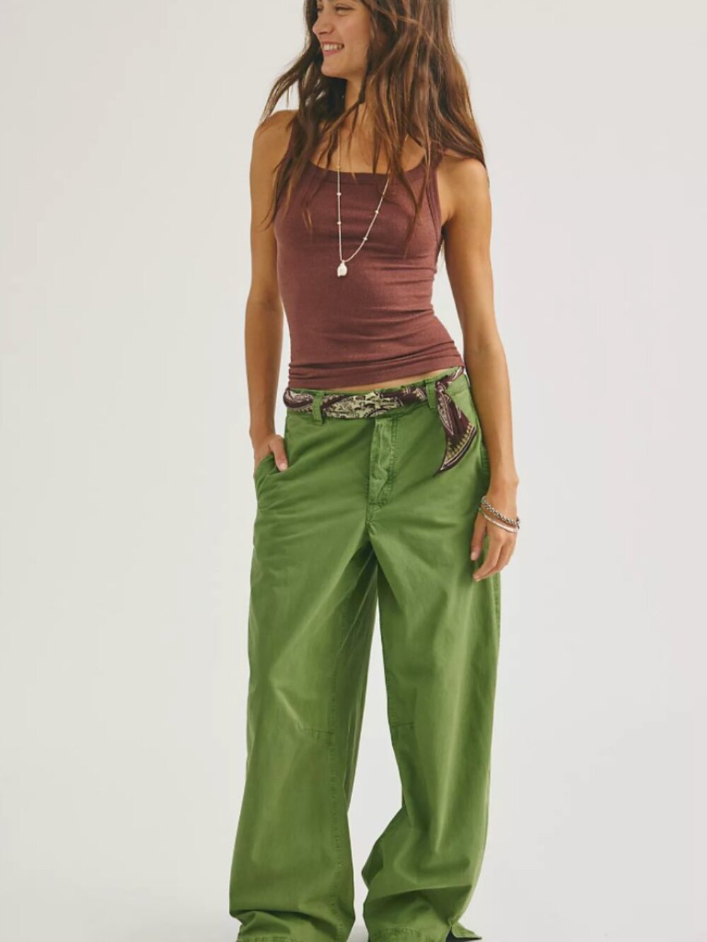 We The Free Stand Up Barrel Chino Pants (Green)